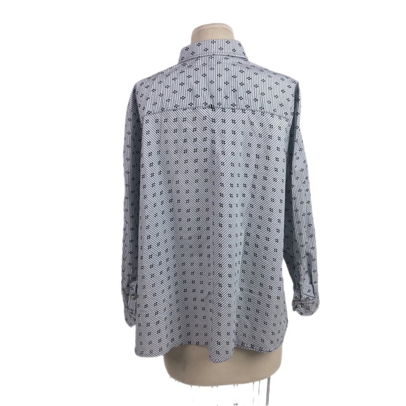 Marina Rinaldi Sport Cotton Button Down Shirt Trapeze Relaxed Fit Size 8 - Picture 4 of 8